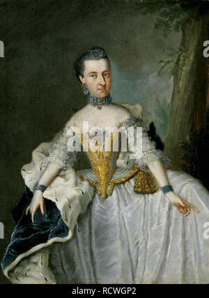 Herzogin Anna Amalia von Braunschweig-Wolfenbüttel (1739-1807). Museum: private Sammlung. Autor: Johann Georg Ziesenis, der Jüngere. Stockfoto