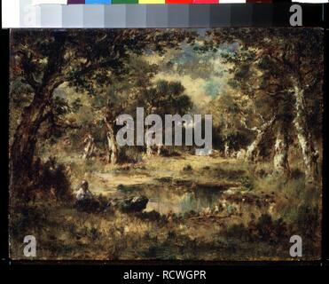 Wald Sumpf. Museum: Staat A Puschkin-Museum für bildende Künste, Moskau. Autor: Díaz de la Peña, Narcisse Virgilio. Stockfoto