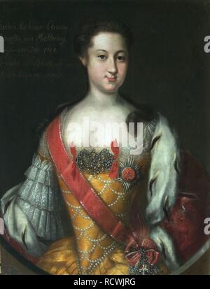 Anna Leopoldovna, Großherzogin und Regent von Russland (1718-1746), Prinzessin von Mecklenburg-Schwerin. Museum: Staatliches Historisches Museum, Moskau. Autor: Wedekind, des Johann-Heinrich. Stockfoto