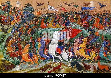 Igor's Kampagne. Abbildung: Auf die Geschichte von Igor's Kampagne. Museum: Museum der Palekh Russische Lackkunst, palekh. Autor: Golikov, Iwan Iwanowitsch. Stockfoto