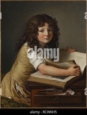 Benoît Agnès Trioson mit einem Buch. Museum: Musée Girodet, Montargis. Autor: Girodet de Roucy Trioson, Anne Louis. Stockfoto