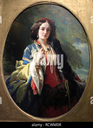 Porträt der Gräfin Katarzyna Potocka (1825-1907), geborene Branicka. Museum: Muzeum Narodowe, Warschau. Autor: Winterhalter, Franz Xavier. Stockfoto