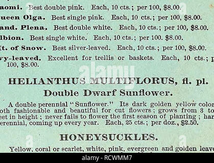 . Beschreibender Katalog der Gemüse, Blumen und Samen. Baumschulen (Gartenbau); Baumschulen; Samen; Glühlampen (Pflanzen); Gartenbau; Ausrüstungen und Zubehör; pflanzen; Weeber & Amp; Don. Der mond Blume. HELIOTROPES. Farben alle Farben lila, violett, usw. Jeder, 10 cts.; pro 100, $ 8.00. Stockrosen. Neue doppelte Belastung. Diese Sorten zeichnen sich durch perfekte Doppel Blumen, große Größe, Brillanz und Vielfalt der Farben. Wir bieten Ihnen in folgenden ehades, die die führenden Farben gewachsen:, double weiß, double Gelb, Doppelzimmer Lavendel, Rosa, Crimson. Jeder, 20 cts.; Stockfoto