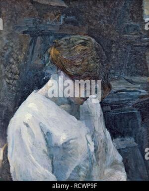 La Rousse in eine weisse Bluse. Museum: Museo Thyssen-Bornemisza Sammlungen. Autor: toulouse-lautrec, HENRI DE. Stockfoto