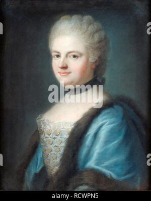 Portrait von Marie Leszczynska, Königin von Frankreich (1703-1768). Museum: private Sammlung. Autor: franz BERNHARD FREY. Stockfoto