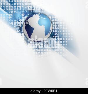 Technologie blau grunge Hintergrund mit Globus. Vektor Design Stock Vektor