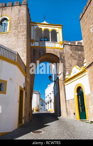 Typische Straße, Elvas, Alentejo, Portugal, Europa Stockfoto