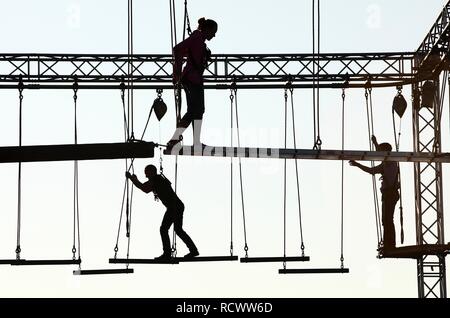 Hochseilgarten, Alpin Center Bottrop, Nordrhein-Westfalen, PublicGround Stockfoto