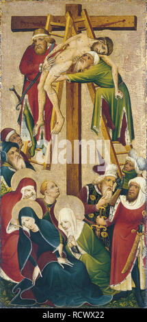 Der Abstieg vom Kreuz. Museum: Museo Thyssen-Bornemisza Sammlungen. Autor: Meister der Mittelrheintal. Stockfoto