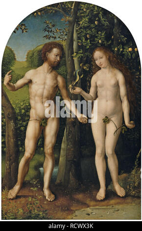 Adam und Eva. Museum: Museo Thyssen-Bornemisza Sammlungen. Autor: GOSSAERT, Jan. Stockfoto