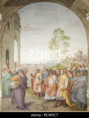 Die Reise der Heiligen Drei Könige. Museum: Piazza della Santissima Annunziata in Florenz. Autor: Andrea del Sarto,. Stockfoto