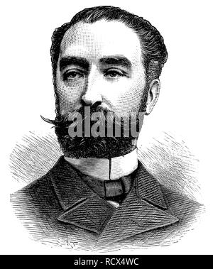 Marie François Sadi Carnot, 1837-1894, französischer Politiker, Präsident von 1887 bis 1894, Holzschnitt, historische Gravur, 1880 Stockfoto