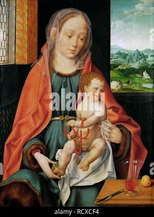 Die Jungfrau und Kind. Museum: Kunst Museum, Vienne. Autor: CLEVE, Joos van. Stockfoto