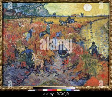 Die roten Weinbergen in Arles. Museum: Staat A Puschkin-Museum für bildende Künste, Moskau. Autor: Van Gogh, Vincent. Stockfoto
