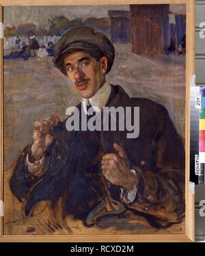 Porträt des Autors Chukovsky Korney I. (1882-1969). Museum: I. Repin Memorial Museum Penates in der Nähe von Sankt Petersburg. Autor: Brodsky, Isaak Izrailevich. Stockfoto