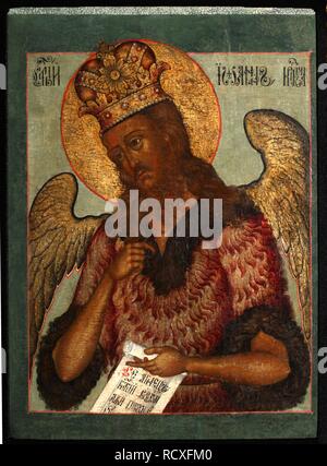 Der heilige Johannes der Vorläufer. Museum: private Sammlung. Thema: russische Ikone. Stockfoto