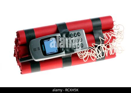 Selbstgebastelten Bombe, die remote von einem Handy ausgelöst werden können, symbolische Bild Stockfoto