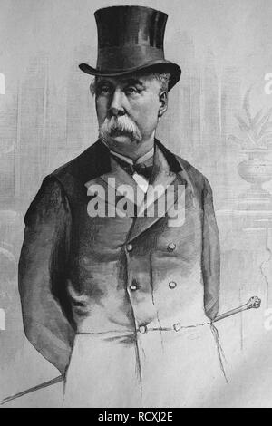 Historische Gravuren, Francesco Crispi, 1819-1901, italienischer Ministerpräsident, 1888 Stockfoto