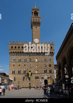 Palazzo Vecchio (Alter Palast), XIII-XIV Jahrhundert, Florenz, Toskana, Italien. Stockfoto