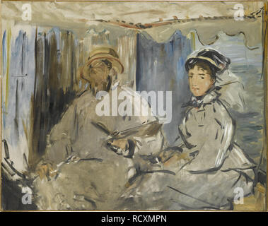 Der Maler Monet in seinem Atelier. Museum: Staatsgalerie Stuttgart. Autor: Manet, Edouard. Stockfoto