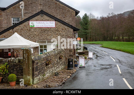 Puddleducks Teestube und Post im Dorf Dunsop Brücke, zitiert als das geografische Zentrum des Vereinigten Königreichs, der Wald von Bowland, England Stockfoto