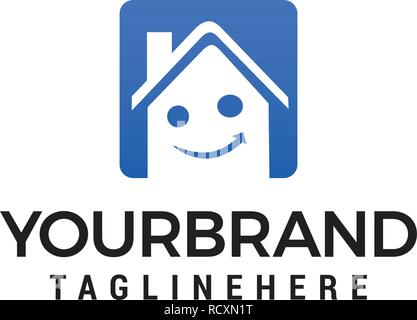 Smile House Immobilien Logo Designs Template Vector Stock Vektor