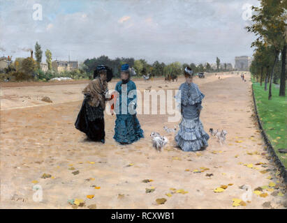 Avenue du Bois de Boulogne. Museum: private Sammlung. Autor: Nittis, Giuseppe DE. Stockfoto