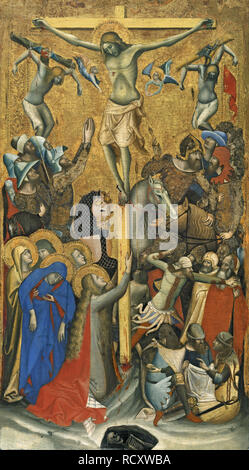 Die Kreuzigung. Museum: Museo Thyssen-Bornemisza Sammlungen. Thema: VITALE DA BOLOGNA. Stockfoto
