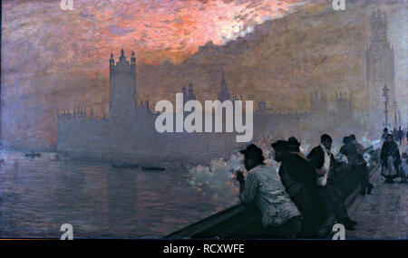 Westminster. Museum: private Sammlung. Autor: Nittis, Giuseppe DE. Stockfoto