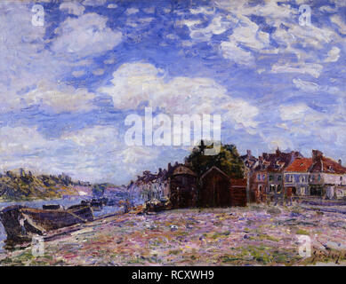 Der Loing Souppes-sur-Loing. Museum: Musée d'Art moderne André Malraux Le Havre. Autor: Sisley, Alfred. Stockfoto