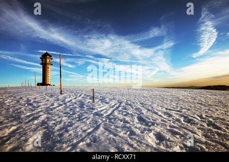 Turm im Winter Feldberg, Feldberg, Schwarzwald, Deutschland Stockfoto