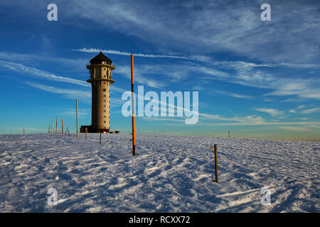 Turm im Winter Feldberg, Feldberg, Schwarzwald, Deutschland Stockfoto