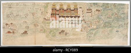 Bild - Karte von Zentraltibet in 7 Abschnitte. 1844 - 1862. Quelle: Hinzufügen. Oder. 3016 f 2. Autor: Anon. Stockfoto