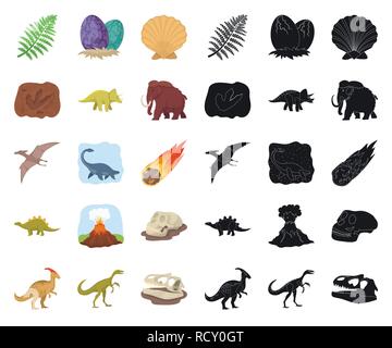Alter, Tier, antike, Kunst, Cartoon, schwarz, Sammlung, Design, Dinosaurier, Dinos, Ei, Eruption, ausgestorben, Flamme, Footprint, Fossilien, gallimimus, Pflanzenfresser, menschliche, Icon, Illustration, isoliert, jurassic, Logo, Säugetier, Mammut, Meteorit, parasaurolophus, Periode, Pflanze, prähistorische, pterodactyloidea bleibt, Felsen, Meer, Muschel, Satz, Zeichen, Stegosaurus, Stein, Symbol, Triceratops, tyrannosaurus, Vector, Vulkan, web Vektor Vektoren, Stock Vektor