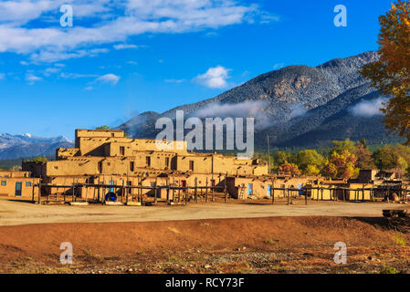 Alten Wohnungen des Taos Pueblo, New Mexico Stockfoto