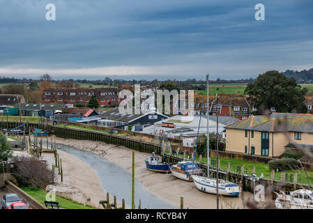 Boote im Hafen von Roggen Stockfoto