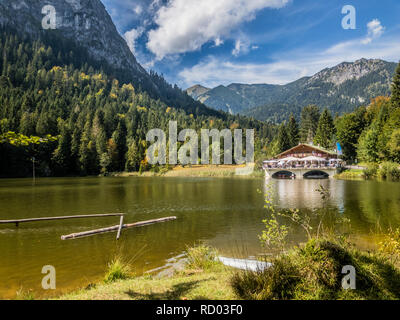 Die pflegersee in den Bayerischen Alpen. Stockfoto