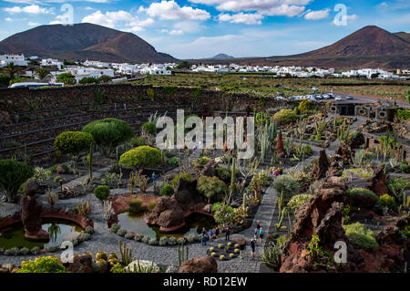 Der Jardin de Cactus in Lanzarote, Kanarische Inseln Stockfoto