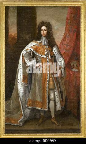 König William III. von England (1650-1702) in seiner Krönung Roben. Museum: private Sammlung. Autor: KNELLER, Sir Gotfrey. Stockfoto