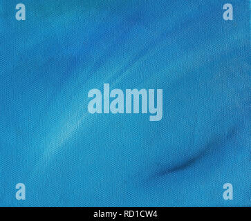 Blautöne Himmel und Ozean abstract gesättigte Ölfarbe Textur Hintergrund mit sichtbaren Pinselstriche. Stockfoto