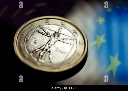 Italienische eurocoin, symbolische Foto Schuldenkrise in Italien, Italienische Euromünze, Symbolfoto Schuldenkrise in Italienisch Stockfoto