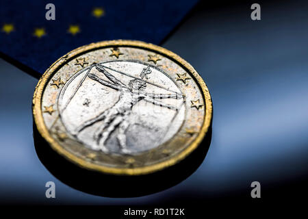 Italienische eurocoin, symbolische Foto Schuldenkrise in Italien, Italienische Euromünze, Symbolfoto Schuldenkrise in Italienisch Stockfoto