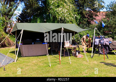 Mock up WWII field Camp am Wochenende im Norden Thoreby 40, Lincolnshire, Großbritannien Stockfoto