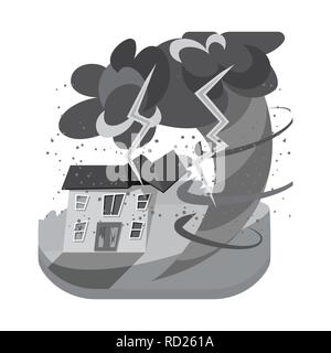 Tornado, Wirbelsturm, Luft, starke, Cloud, Haus, Vortex, Smog, Hurrikan, Spirale, Natur, Apokalypse, Einsturz, Umwelt, Wetter, Not, Unglück, Unfall, Katastrophe, Disaster, Set, Vector, Icon, Illustration, isoliert, Sammlung, Design, Element-, Grafik-, Zeichen-, Mono-, Grau-, Vektor, Vektoren, Stock Vektor