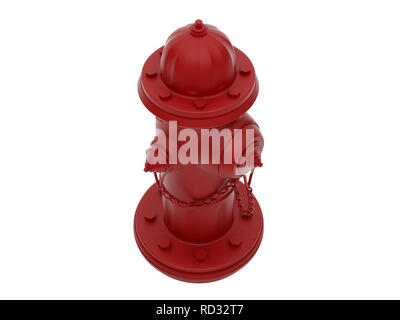 Vintage Red Fire Hydrant über weißen isoliert. Bild mit hoher Auflösung. Stockfoto