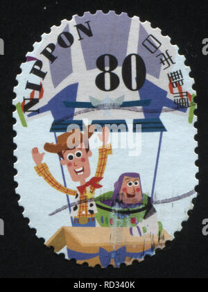 Russland KALININGRAD, 22. APRIL 2016: Briefmarke von Japan gedruckt, zeigt Toy Story charachters, ca. 2011 Stockfoto