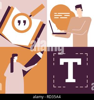Copywriting Konzept - flaches design Stil bunte Illustration Stock Vektor