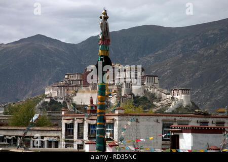 Ort Lhasa Potala Tibet Stockfoto