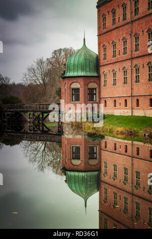 Detail von Gebäude Funktionen von Vallo schloss, Dänemark. Stockfoto