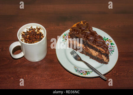 Milch mit Kaffee und Schokolade Stockfoto